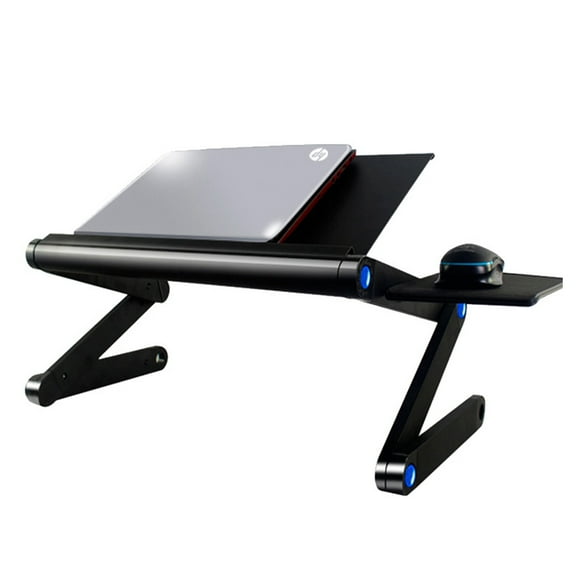 WORGEOUS Adjustable Laptop Holder Laptop Stand Portable Folding Aluminium Alloy Computer Desk (Standard Pattern without Mouse Board and Cooling Fan)