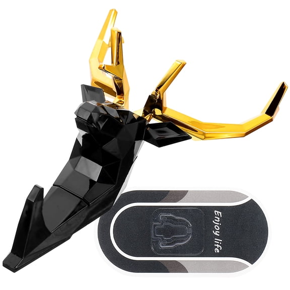 HINTRMENT Antler Design Wall Hook Black Plastic Multipurpose Hanger for Home and Balcony