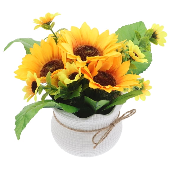 WORGEOUS Artificial Sunflower Potted Plant Realistic Fake Flowers For Home Decor Living Room Bedroom