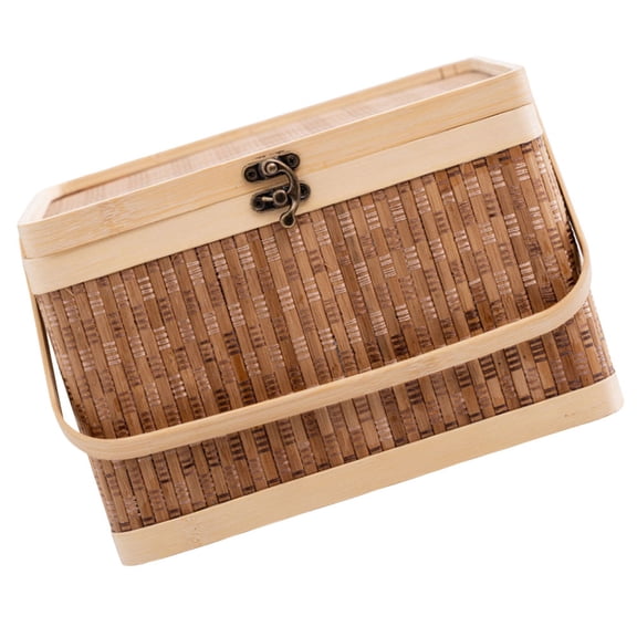WORGEOUS Bamboo Woven Basket Egg Packaging Basket Woven Storage Basket Gift Packaging Basket