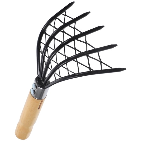 SOPOTUTU Digging Rake Black Stainless Steel 1Pcs