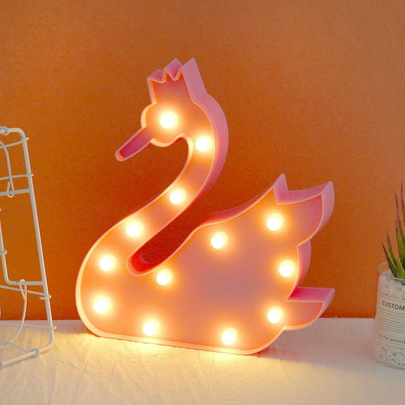 BESTYASH Creative Desk Lamp Swan Shape Lamp Pink Plastic 1Pcs for Table Night Light