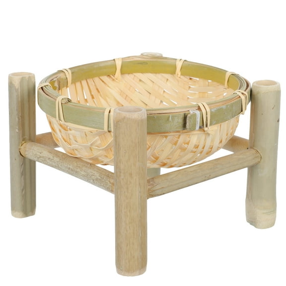 WORGEOUS Bins Bamboo Basket Practical Storage Container Retro Style Basket 13x9.5cm