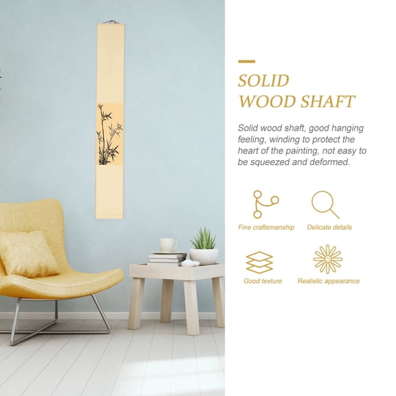 GETAJGHSD Hanging Scroll Paper Golden For Wall Decoration 1Set 0.98X7.9X57In