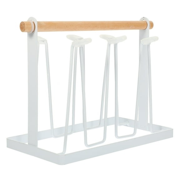 GOOHOCHY Cup Display Shelf Iron Mug Bracket White 1Pcs 9.3X7.5X5.1In
