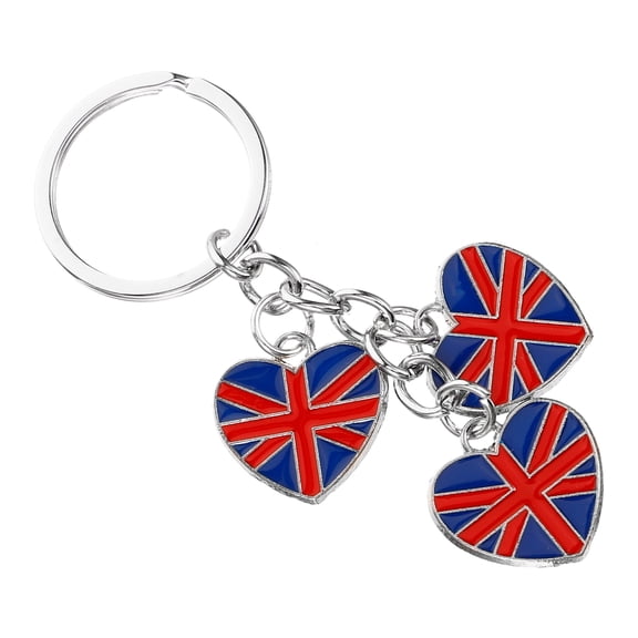Mobutofu 1Pack Eng Style Keychain Pendant Zinc Alloy Multi Heart Charm