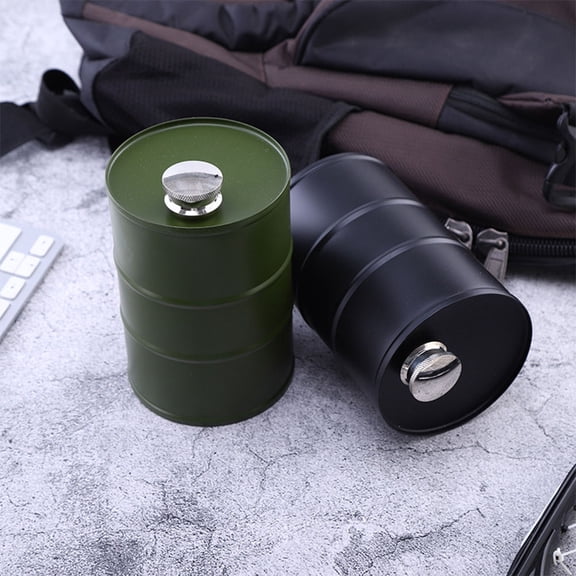 WORGEOUS Camping Hip Flask Portable Wine Container Simply Barrels Flasks Black