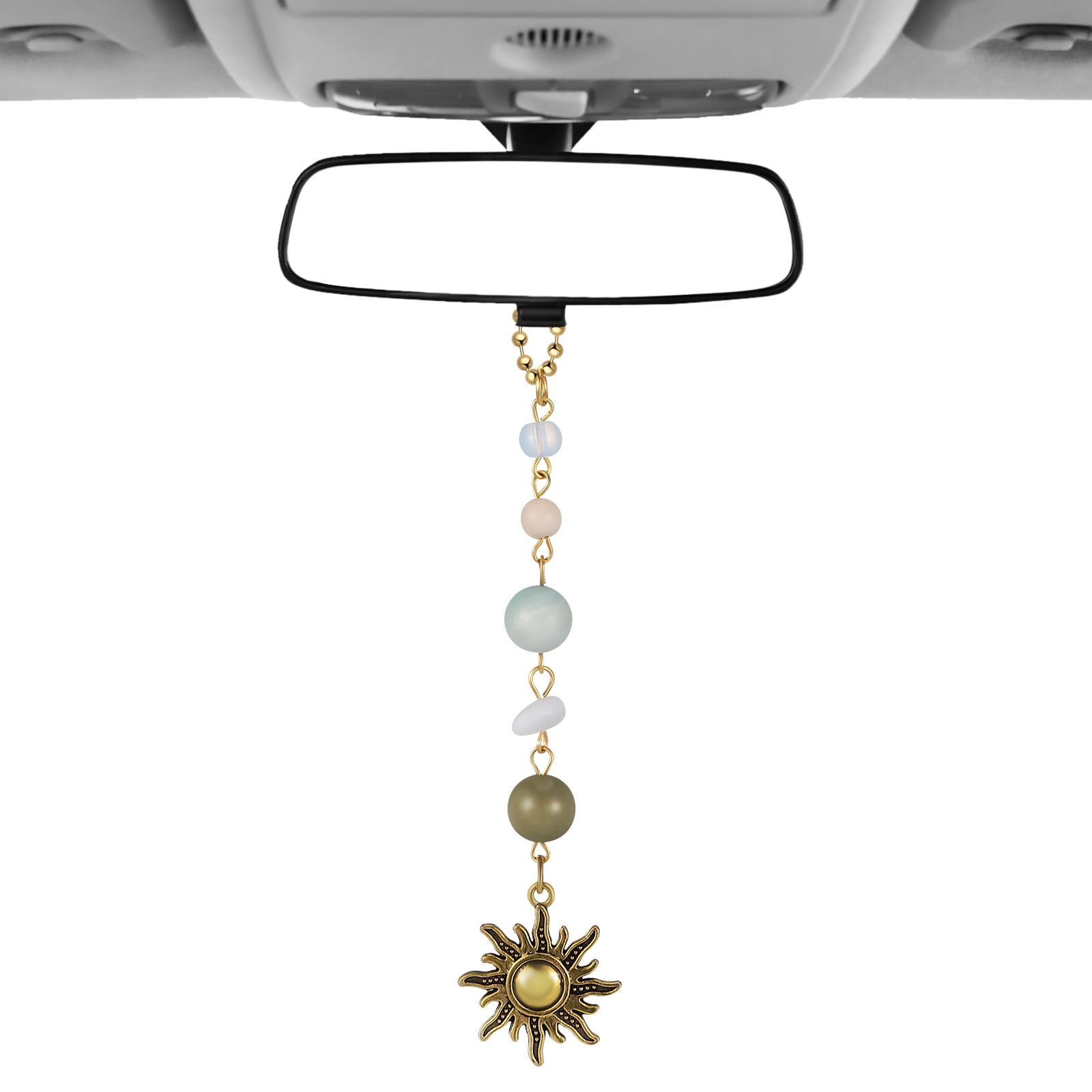 Abstract Butterfly & Angel Wings Car Pendant - Gold/Silver Aluminum Alloy Hanging Decor For Rear View Mirror (6.7\" Long)