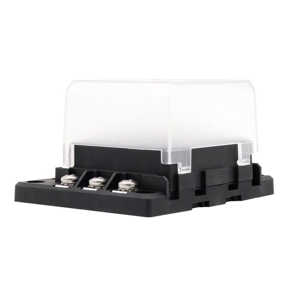 6 Way Fuse Block with Negative Bus LED Light Protection Cover for Car in Black Color Suitable for