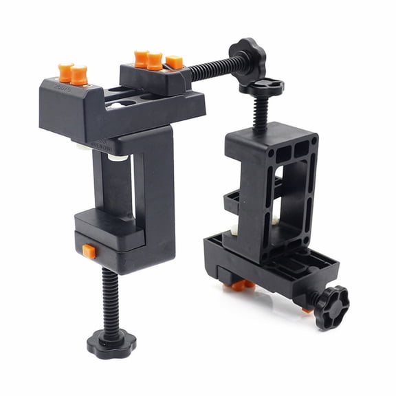 Durable Bench Clamp for Carving with Double Jaws Size M Black ABS Material Ideal for Holding Small