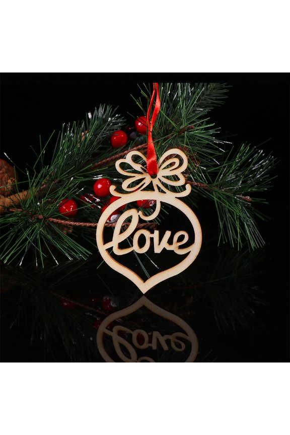 Christmas Tree Ornaments Beige Bamboo Pendants for Home and Party Wear Resistant Decor