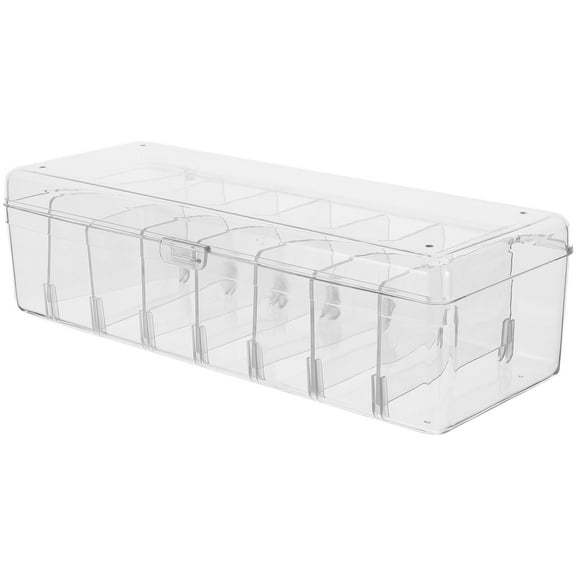 WORGEOUS Clear Plastic Storage Box with Adjustable Dividers, Compartment Organizer for Beads, Fishing Tackle, Jewelry Storage Container
