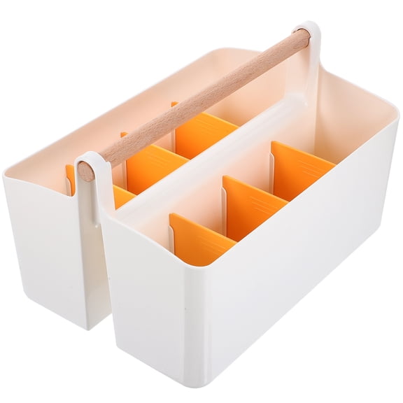 FUEENIRVA Sundries Organizer Desk Marker Box Plastic Yellow 1Pack