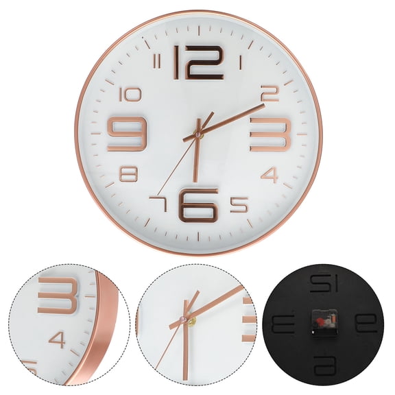 BESTYASH Creative Mute 3D Round Wall Clock Silent Glass Pointer for Living Room Home Decor