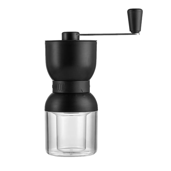 Manual Coffee Bean Grinder with Ceramic Core for Home Use Acrylic Material Black