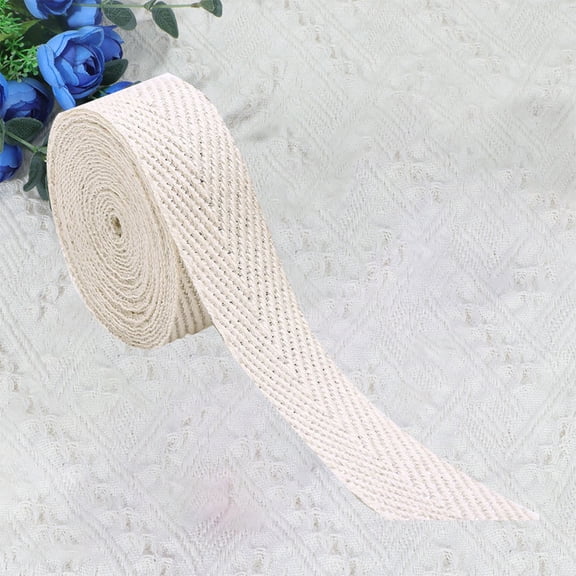 BESTYASH White Twill Cotton Ribbon Soft Durable for DIY Manual Ribbon and Special Occasion Decor
