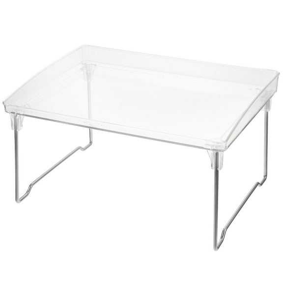 WORGEOUS Countertop Rack Table Storage Shelf Foldable Sundries Holder Clear Storage Stand
