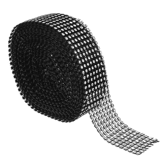 WORGEOUS  Cuttable Trim Delicate Rhinestone Ribbon Decor Carafe Black