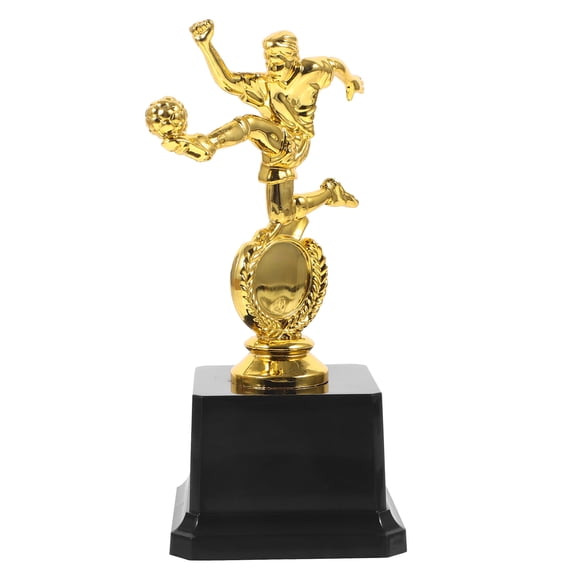 Mobutofu Sports Trophy Trophy Golden Plastic Award Soccer Ball Shape 1Set for Fan Gear