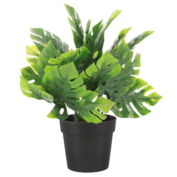 WORGEOUS Artificial Monstera Faux Plant Mini Fake Plastic Plant 1 Piece Home Office Decor