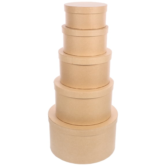 WORGEOUS Dessert Containers With Lids Round Kraft Paper Gift Boxes Surprise Party