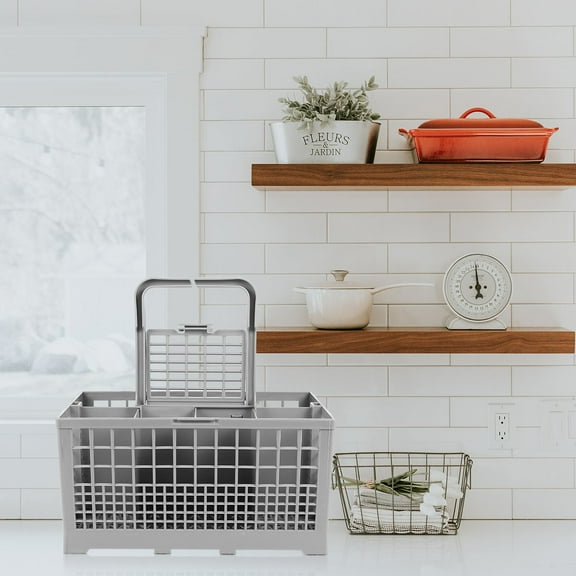 BESTYASH Dishwasher Replacement Basket in Grey Plastic for Tidy Cutlery Storage