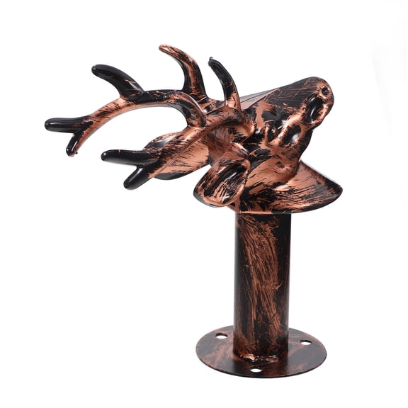 WORGEOUS Clear Deer Wall Hook with Brown Decorative Lid Holder, Rustic Home Storage Organizer, Compact 14 x 13 x 7.3 cm