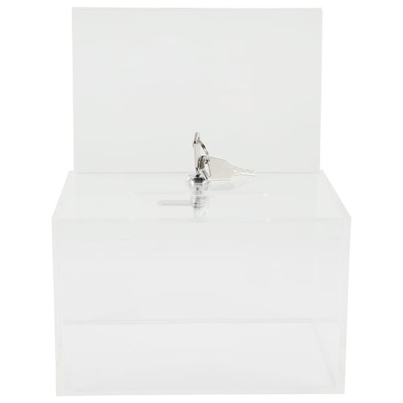 WORGEOUS Donation Box Money Organizer for Cash Lockbox Letter Transparent