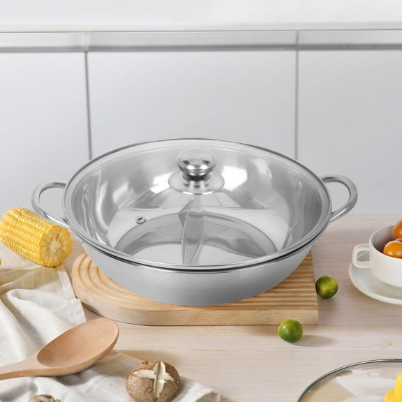 WORGEOUS Chinese Hot Pot Double Flavor Pot Stainless Steel 1 Set