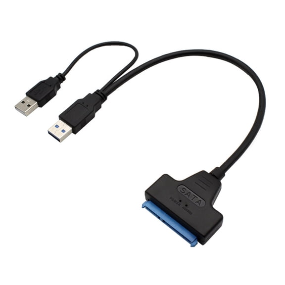 WEUVEB Dual USB 3.0 Data Cable Adapter Cord in Black, 1 Set for Fast Connection