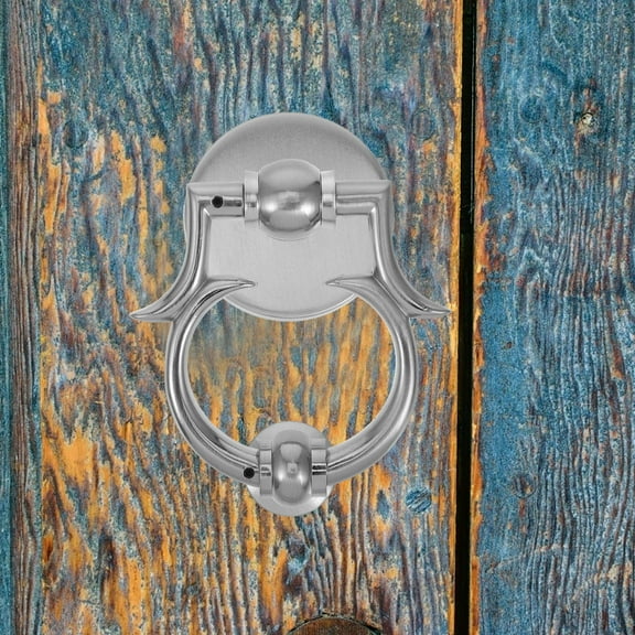 WORGEOUS Elegant Zinc Alloy Door Knocker with Clear Sound for Secure Installation Silver