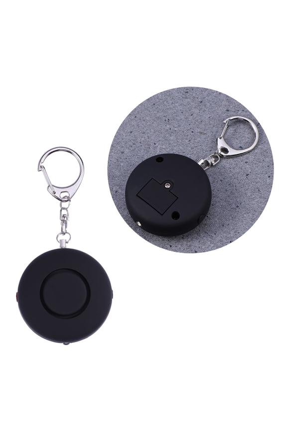 Emergency Alarms Round Electronic Personal Safety Loud Panic Security Keychain Alarm Anti-Attack Sensors (Black)