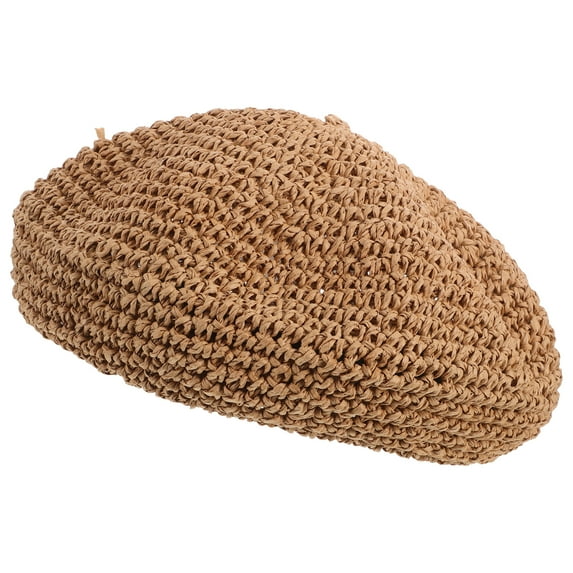 WORGEOUS Fashion Hat Straw Beret Vacation 27.00X27.00X8.00CM Khaki