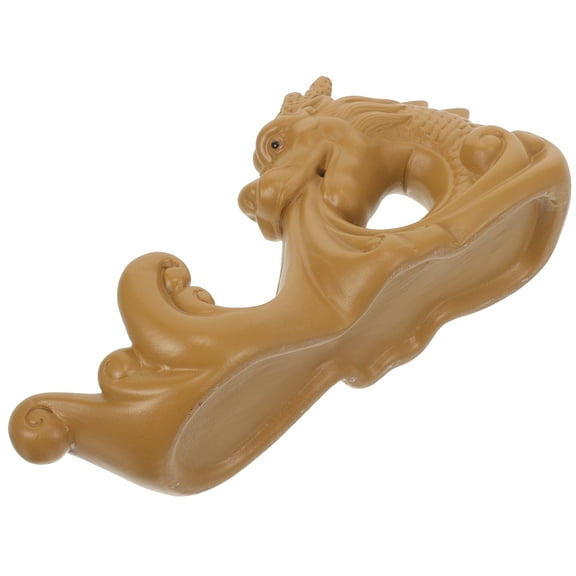 Chinese Dragon Statue with Exquisite Carving Made of Purple Sands for Decor Khaki Color