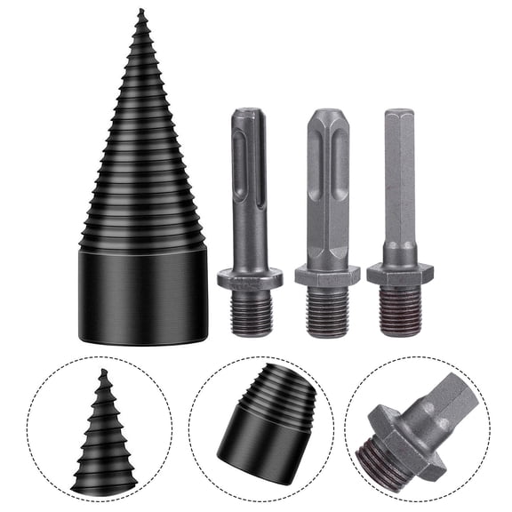 BESTYASH 4-Piece Wood Cone Drill Bit Set Steel for Woodworking, Wood Drilling Tools for and Professionals