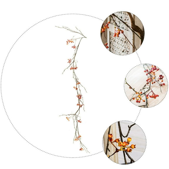 BESTYASH Berry Garland Rattan Orange Fake Vine for Indoor and Outdoor Home Decor, Party, Wedding Decoration