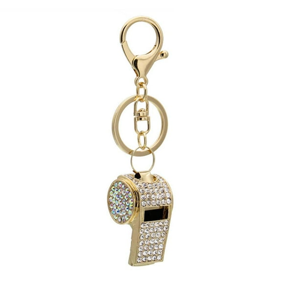 WORGEOUS Rhinestone Keychain Whistle Pendant Metal Charm for Purse Bag Accessories