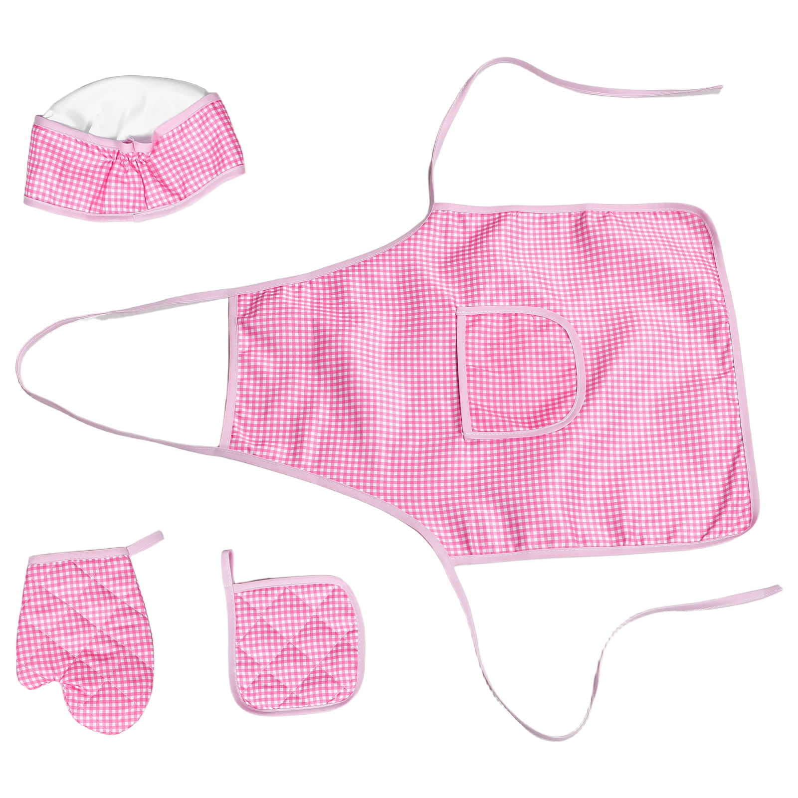 WORGEOUS Girl Apron Aprons for Children Easy Bake Oven Accessories Kids Cooking Tool Girls Pink