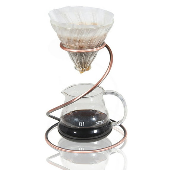 CIMAXIC coffee filter rack Coffee Dripper Stand Silver Coffee Brewer 1Set 6.1*6.1*7.5in