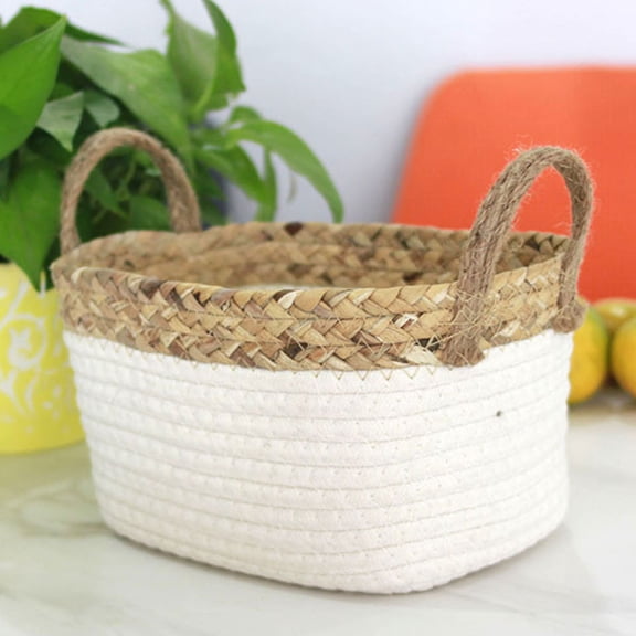 WORGEOUS Handle Design Storage Holder Tabletop Storage Basket Sundry Container Snack Storage Basket