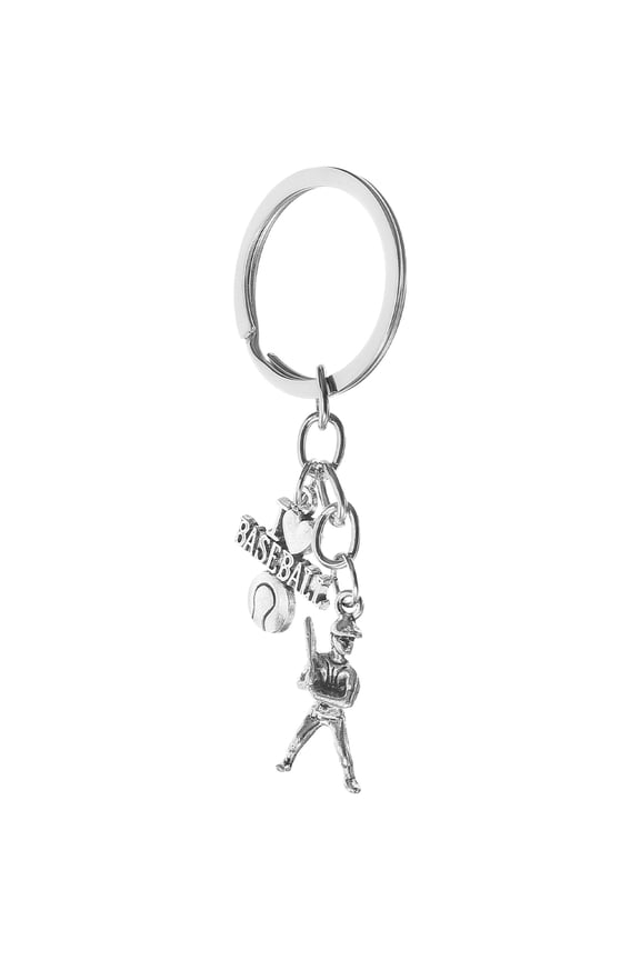 Baseball Keychain Zinc Alloy 1Pcs 3.1x1.2x0.08In