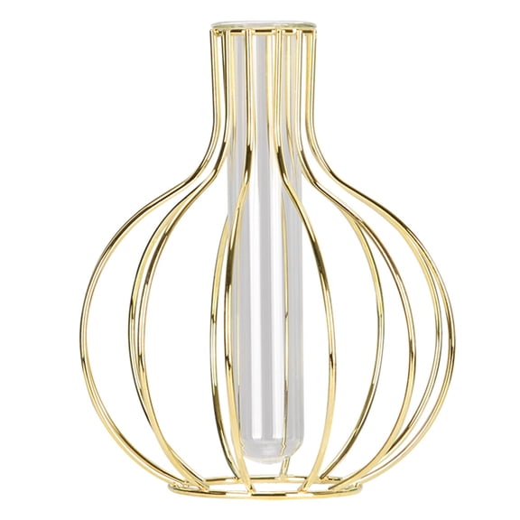 WORGEOUS Hydrangeas Hydroponics Vase Removable Container 15.5x12.8cm Golden