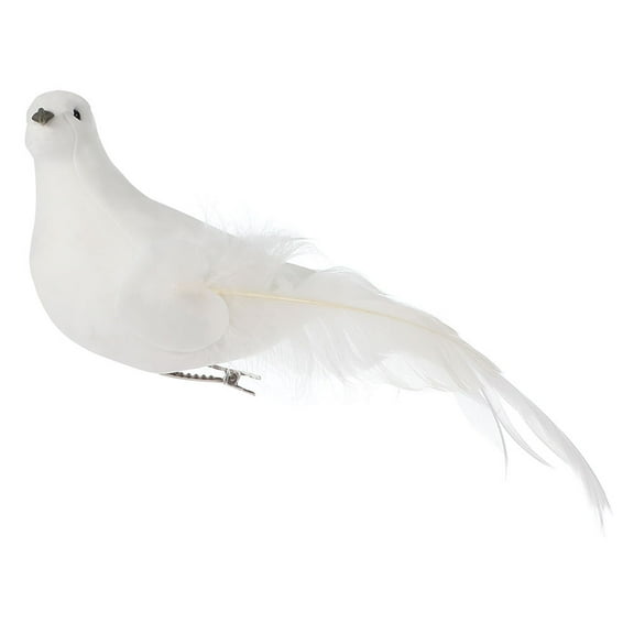 WORGEOUS Imitation Bird Decoration Outdoor Nest Artificial Doves Model White