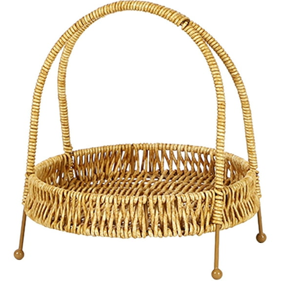 WORGEOUS Woven Rattan Storage Basket with Handles, Multipurpose Serving Tray for Kitchen, Home, Restaurant, Bakery Organization