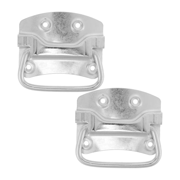 WORGEOUS Heavy Duty Iron Pull Handles, 2pcs Toolboxes Cabinets Handle Folding Toolbox Handle Case Ring Handle for Cabinet Door and Chest