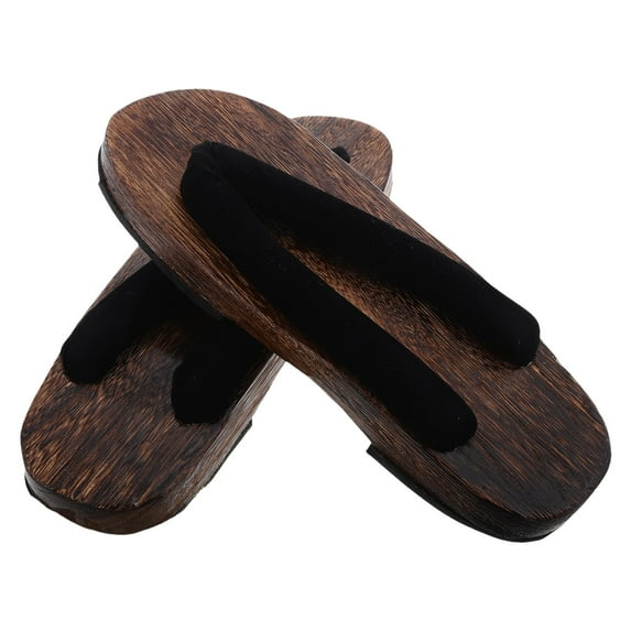 WORGEOUS Japanese Wooden Sandals Classic Kimono Slippers Vintage Cosplay Clog Shoes Kimono Costume Accessories for Men Size 41