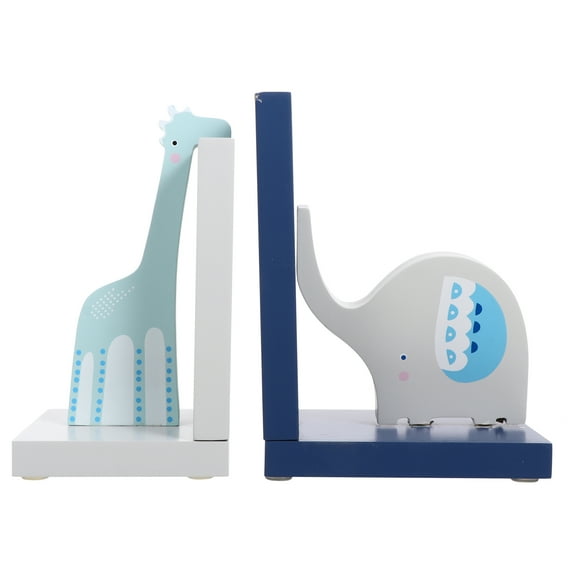 WORGEOUS Wooden Giraffe Bookends for Kids Bookshelf - Decorative Animal Book Holder and Bookend Limiter for Children