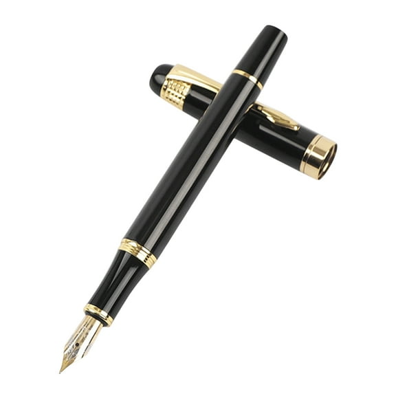 WORGEOUS Left Handed Fountain Pen Metal Fine Refillable Diplomat Aero Black