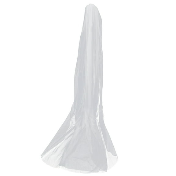 FUEENIRVA White Wedding Veil Two Layer Floor Length Tulle with Comb for Bridal Use