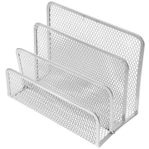 WORGEOUS Mail Organizer Metal Desktop Book Stand Metal Magazine Holder Display Rack Stand for Book
